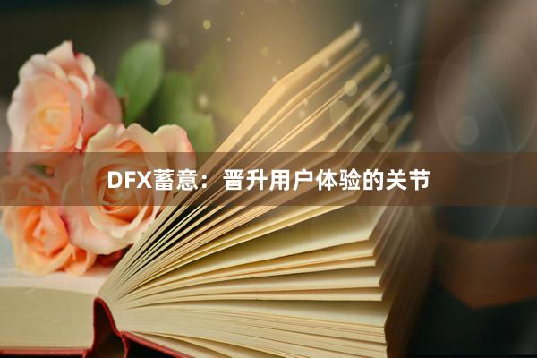 DFX蓄意：晋升用户体验的关节